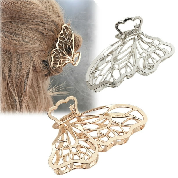Hair Clamp For Girl Hair Claw Clip,Hair Accessories Girlish Hair Clip,Hollow Rectangle Hair Claw Clips Butterfly,colorful,Small Hair Claw